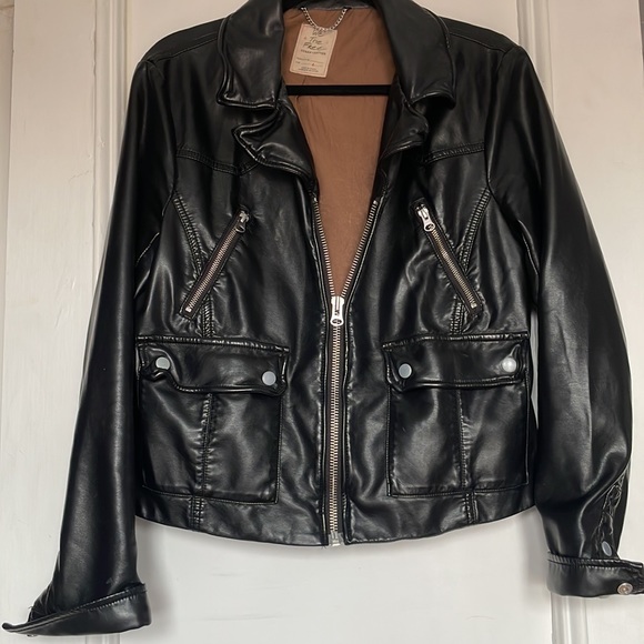 Free People faux leather moto jacket - Picture 11 of 13